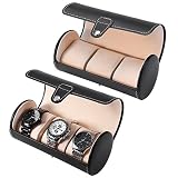 ZJchao Watch roll Watch Box for Men, 3 Grids Cylinder Roll Holder Wristwatch Jewelry Gift Storage Di