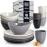 EINSATZFREUDIG - Vielseitig einsetzbares Essgeschirr 6 Personen Set, zum Frühstück, zum Brunch und zu vielen Gelegenheiten mehr