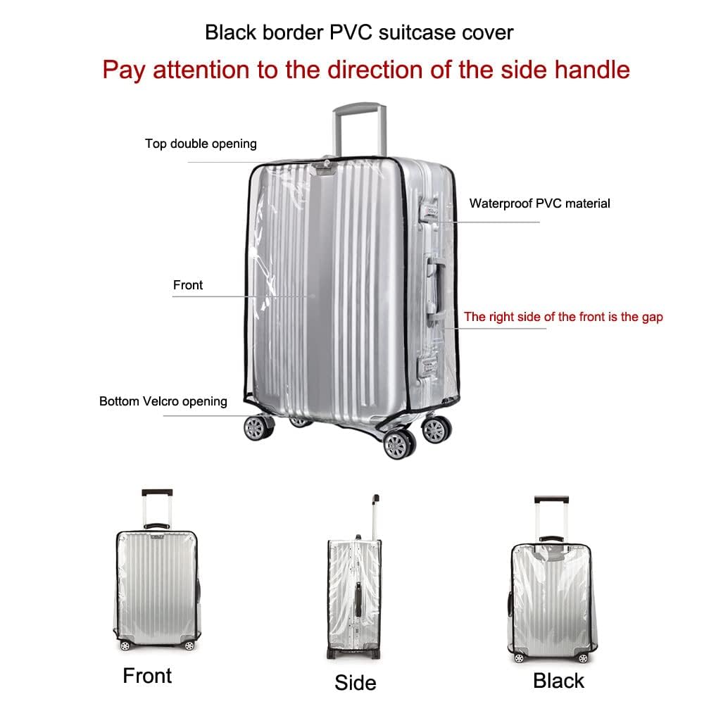 MosaiRudo Klare PVC wasserdichte Koffer-Abdeckungen Gepäckabdeckung mit Luggage Tag Protectors Transparenter Reisegepäckschutz für Radkoffer Suitcase Luggage Cover