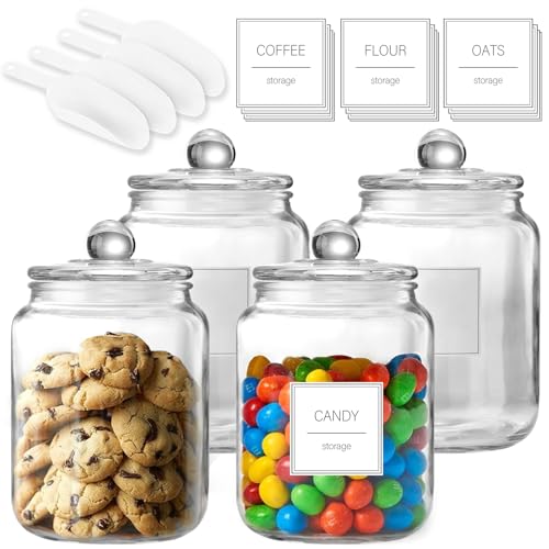 Set of 4 Half Gallon Glass Jars