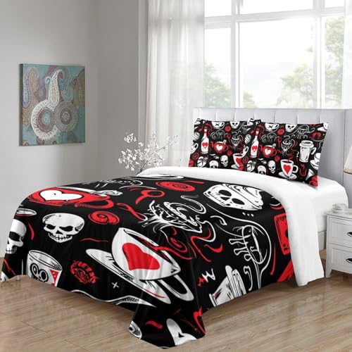 Parure de lit 140x200 en microfibre douce avec drap de couette zippé et taies - 5