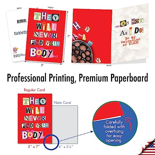 Nobleworks - Funny Card For Valentines Day - Naughty Adult Humor, Valentine Love Notecard With Envelope (1 Card) - Never Find Your Body 2151 #TOP2