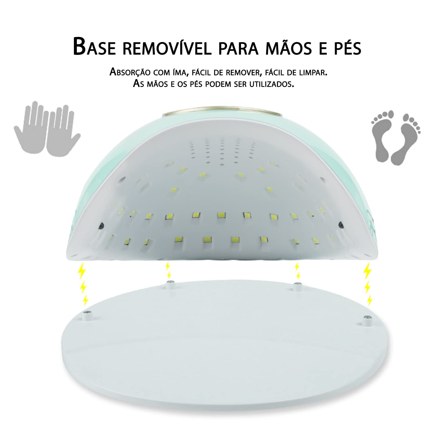 Cabine LED UV 80w Unhas Gel JMD 601 com 39 LEDS, Porcelana, Fibra, Esmalte Comum. Bivolt (Rosa) Cabine LED UV 80w Unhas Gel JMD 601 com 39 LEDS, Porcelana, Fibra, Esmalte Comum. Bivolt (Rosa) - Imagem 3
