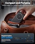 3-in-1 Chargeur sans fil pour iPhone 17 16 15 14 13 12, 15W Station de recharge rapide magnétique Qi pour Apple Watch AirPods, MagSafe Chargeur pliable compatible avec LED Indicateur & Dissipation de chaleur (noir)