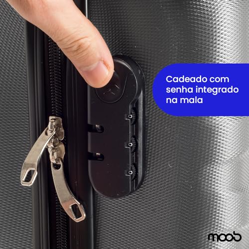 Kit 2 Malas de Viagem de Bordo Carry On Cinza Fibra Abs 20