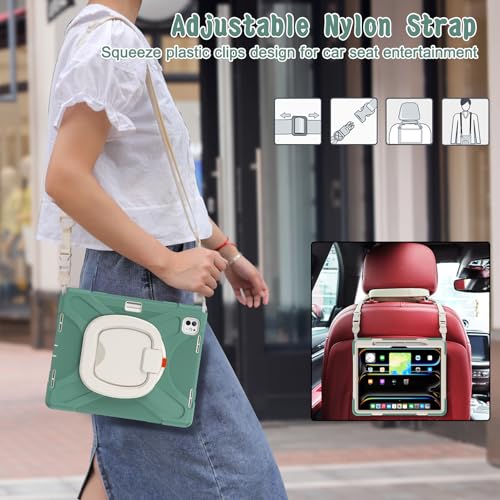Coque iPad Pro 13 2024 pour enfants protégeant des chutes avec sangle de transport - 5