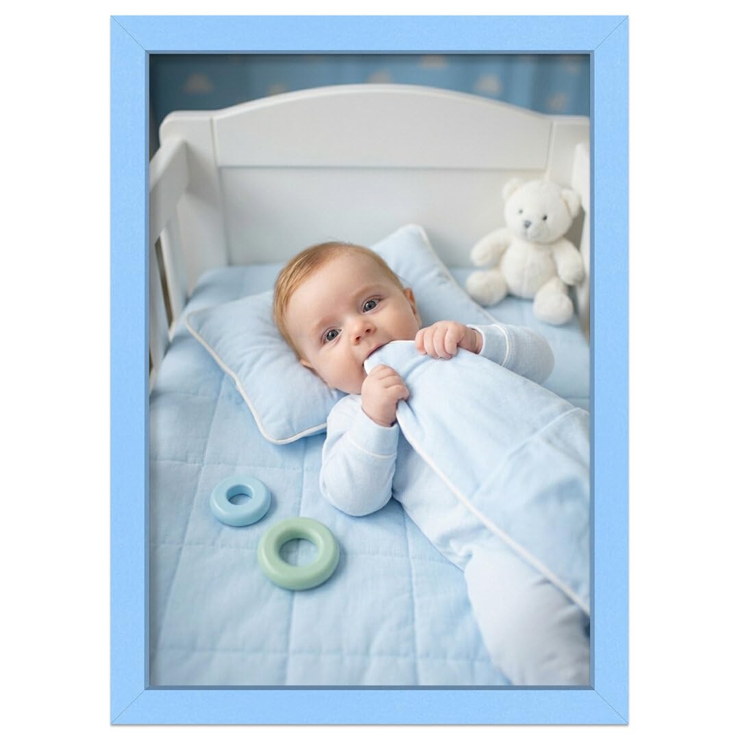 Alison Kingsgate Modern Baby Blue Picture Frame for Photos, Posters - 20X12