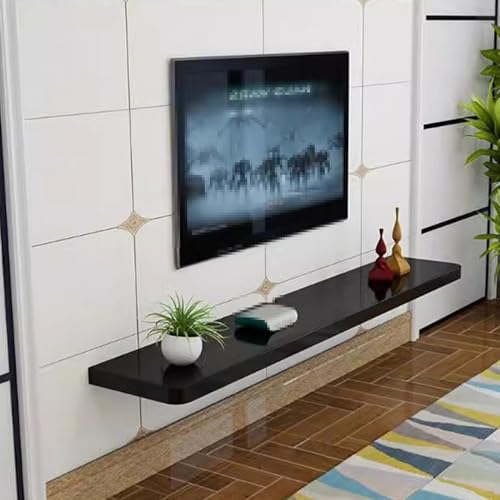 Bureau flottant rabattable noir 80x60 cm table murale gain de place