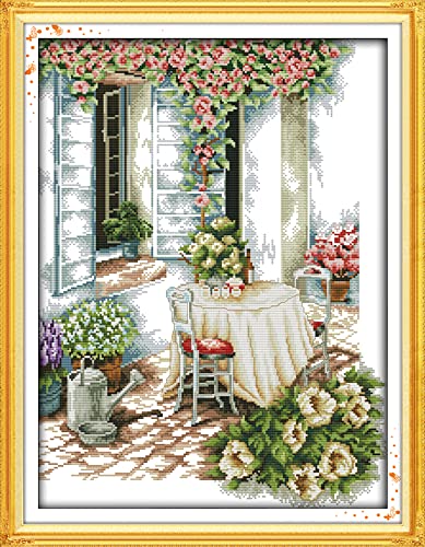 Broderie point de croix pré-imprimée Après-midi d'été pour décoration intérieure salon