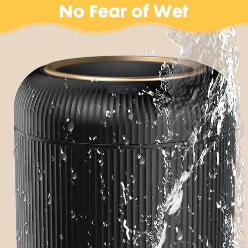 Image of Bathroom Trash Can Automatic Touchless，3 Gallon Smart Motion Sensor Trash Bin with Lid，Plastic Black Garbage Can Wastebaskets with Removable Legs for Kitchen, Office, Toilet, Bedroom