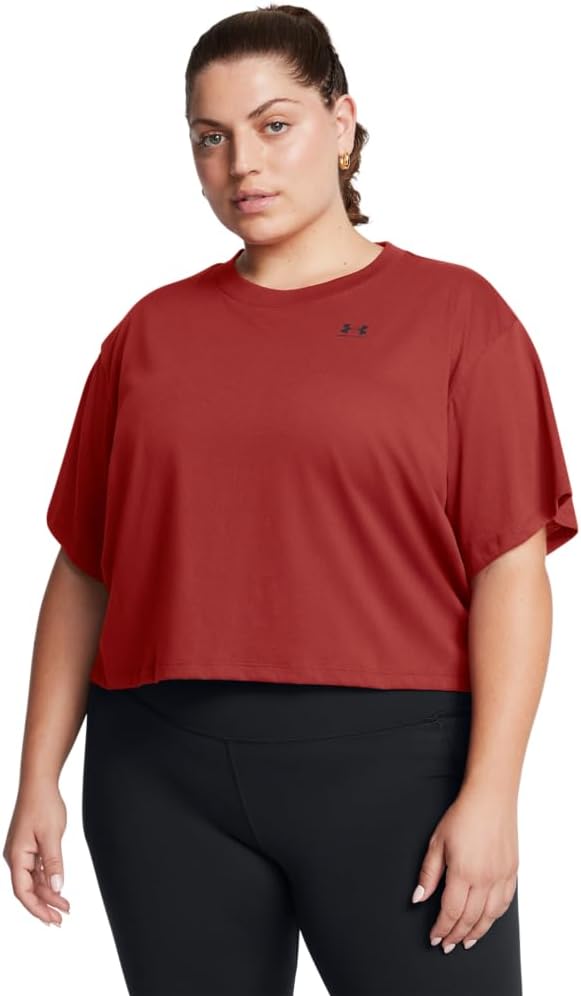 Under Armour Womens Boxy Crop Logo Short Sleeve T Shirt