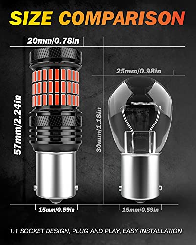 Ampoule LED P21W 1156 BA15S rouge feu de freinage 7506 1003 12V 24V OUSHI voiture