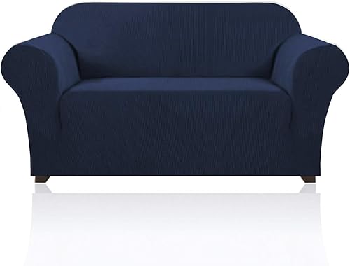 Miniatura 9 de PrinceDeco Funda elástica para sofá de 3 cojines, protector de muebles con parte inferior elástica antideslizante, apta para perros (sofá, azul Azul