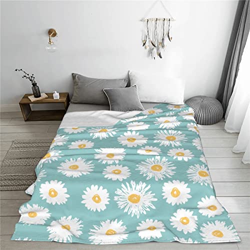 Wowusuo Chrysanthemum Blanket Daisy Throw Bed Blankets Cozy Lightweight Soft Bedding For Sofa And Bed Office Travel 80X60 Inches, Naive Daisy Flowers #TOP2