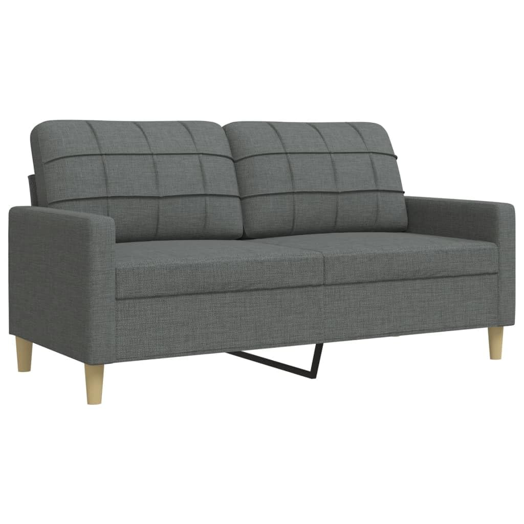 vidaXL 2-TLG. Sofagarnitur Dunkelgrau Stoff
