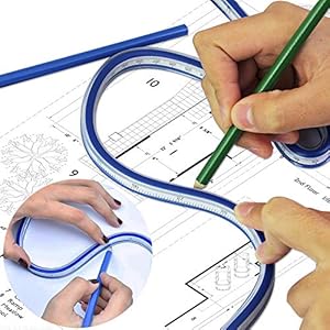 OLRWSLG 2 Stück Flexibles Kurvenlineal Set
