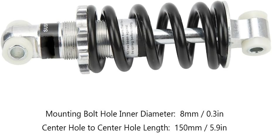 150mm Center Hole Distance,750lbs Load Capacity, Universal Bike Spring Shocks Damper for Mountain, Electric Bikes, Motorcycles(150mm*750LBS)