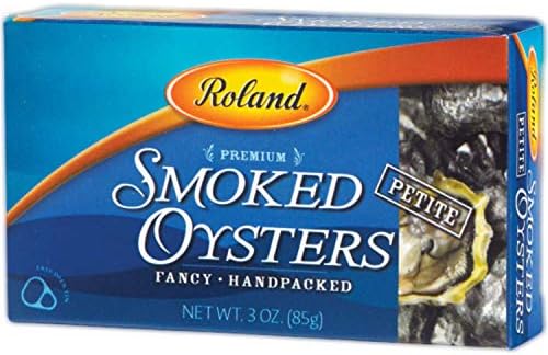 Roland Foods Premium Smoked Petite Oysters in Oil, Wild Caught, 3 Oz Tin (pack of 10)