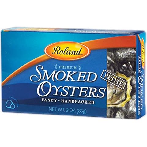 Roland Foods Smoked Petite Oysters in Oil, 3 Oz Tin (Pack of 10) Cover