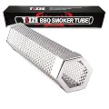TIZZE Pellet Smoker Tube 12" Perforated BBQ Smoke Generator to Add Smoke Flavor to All Grilled Foods