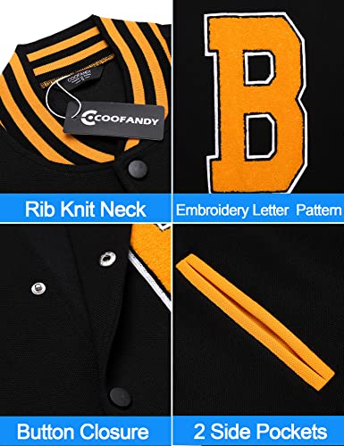 Coofandy Baseball Jackets Men Letterman Jacket Men With Hood Vintage Varsity College Jacket #TOP5