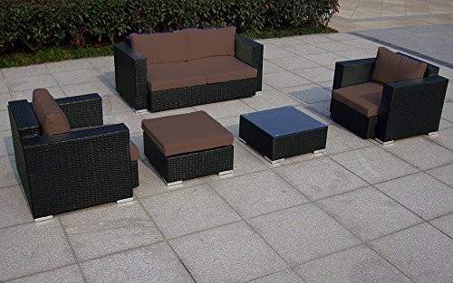 Preisvergleich Produktbild Baidani Rattan Garten Lounge Sun Dream, Schwarz (Braun)