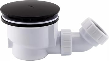 TC Shower Tray Waste Trap 90mm Fast Flow Easy Clean Shower Enclosure Waste Matt Black