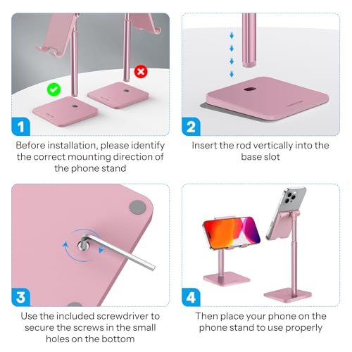 OMOTON CA02 Cell Phone Stand with Charging Hole for Desk Rose Gold by OMOTON - Used condition - Image 2