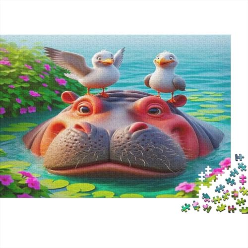 Puzzle de 1000 piezas de hipopótamo, el regalo de relajación perfecto para adultos