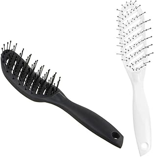 KALLORY 1Pc Pente De Cabelo Encaracolado Pente De Desembaraçar Pente De Sopro De Cabelo Curvo Pente De Cabelo Molhado Pente De Estilo Pente De Plástico Pente De Massagem Feminino Pente De