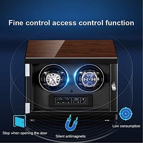FENOKD Mechanical Watch Shaker Automatic Watch Winder Box with Panel and Display Screen Remote Control Adjustable Watch Pillows Quiet Motor (6+0 White)