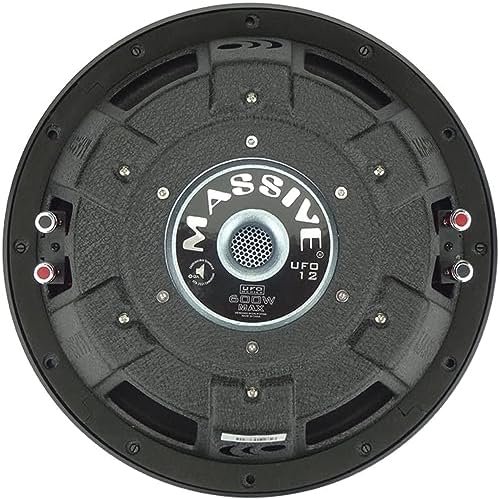 Massive Audio UFO10 10 Inch Shallow Subwoofer - High Powered 600 Watt Shallow Mount Subwoofer 2.5 inch Voice Coil and Dual 4 Ohm. Thinnest Car Subwoofer with a Clean Deep Bass Sound! Sold Individually - 1
