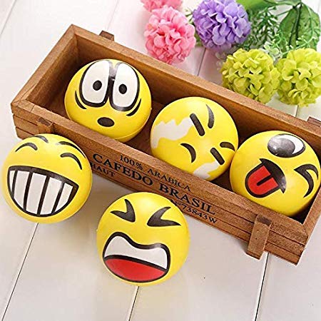 Neo GOLD LEAF Emoji Faces Squeeze Ball Anti Stress Hand Wrist Finger Exercise Stress Relief Toy Balls for Kids Children (Pack of 12) (B07TKRM1G9) Amazon Price History, Amazon Price Tracker