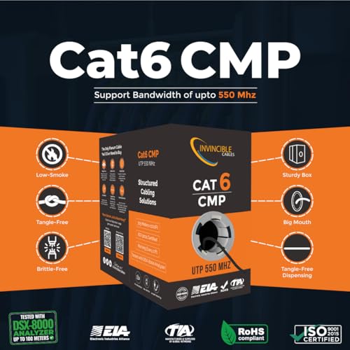 Cable Cat6 Plenum 1000ft UTP RJ-45 Negro miniatura 3