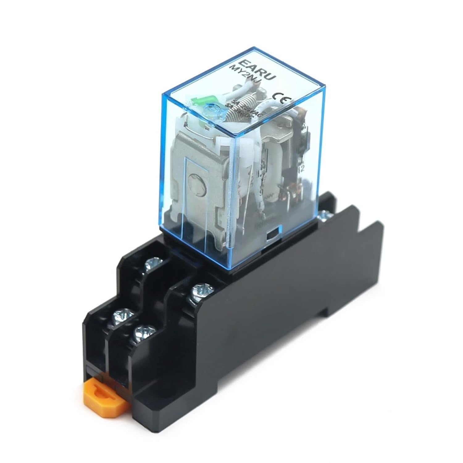 MY2NJ MY3NJ MY4NJ DIN Rail Small Electromagnetic Relay Coil Power Relay DC12V DC24V AC24V AC110V AC220V with Socket Base 2NO 2NC (Color : My4nj, Size : AC 110V)