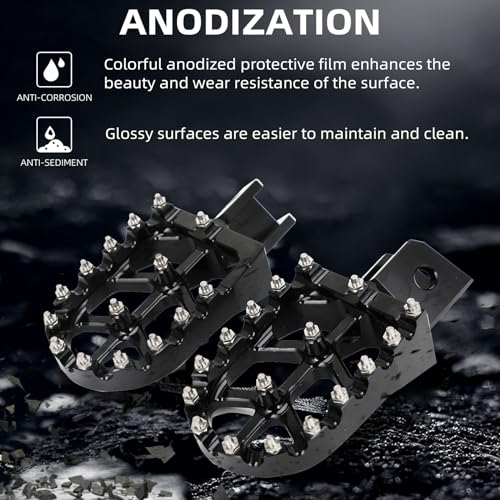 Iuvwisn WX11140354 Dirt Bike Foot Pegs,Motorcycle Footpegs Wider Foot Pegs Rest Pedal Cnc thumb #4
