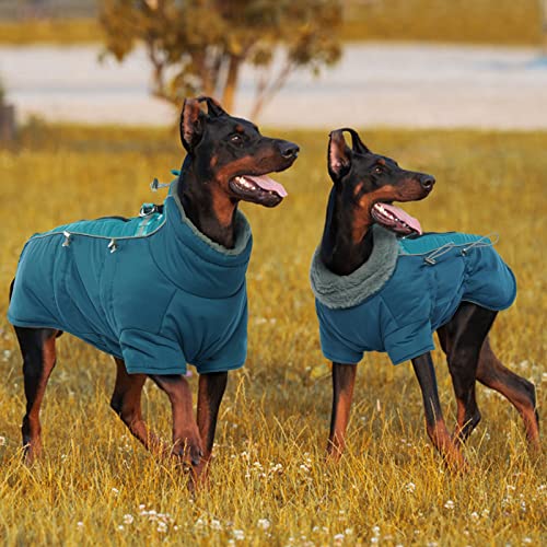 Idomik Warm Dog Coats With Harness, Waterproof Dog Jacket For Small Medium Large Dogs, Fleece Lined Dog Winter Snowsuit Coat, High Collar Dog Winter Jacket Vest Clothes For Cold Weather,Turquoise 2Xl thumb #5