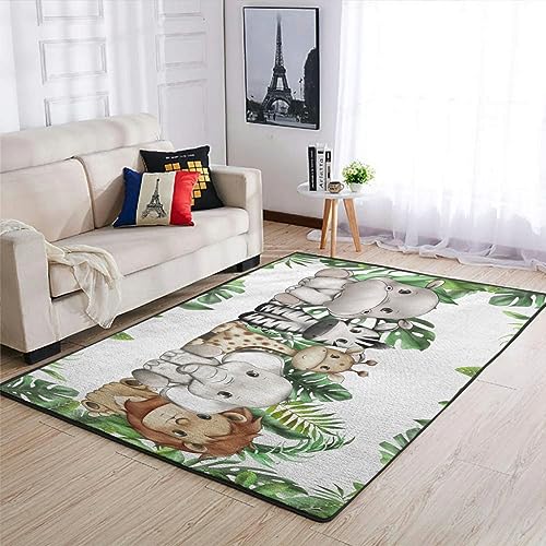 Tapete decorativo con animales y hojas tropicales 48x72in miniatura 1