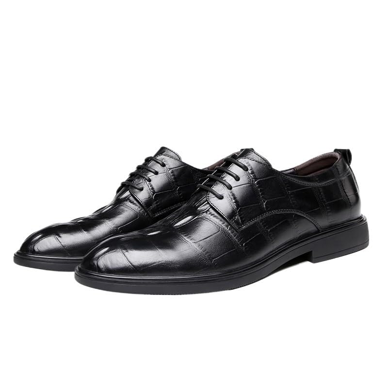 Men Dress Formal Shoes Luxury Leather Casual Office Non Slip Rubber Sole Slip Resistant Anti-Slip Shoe Classic Lace Up Pointed Toe2