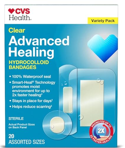 CVS Health Clear Advanced Healing Hydrocolloid Bandages, Variety Pack, 20 CT