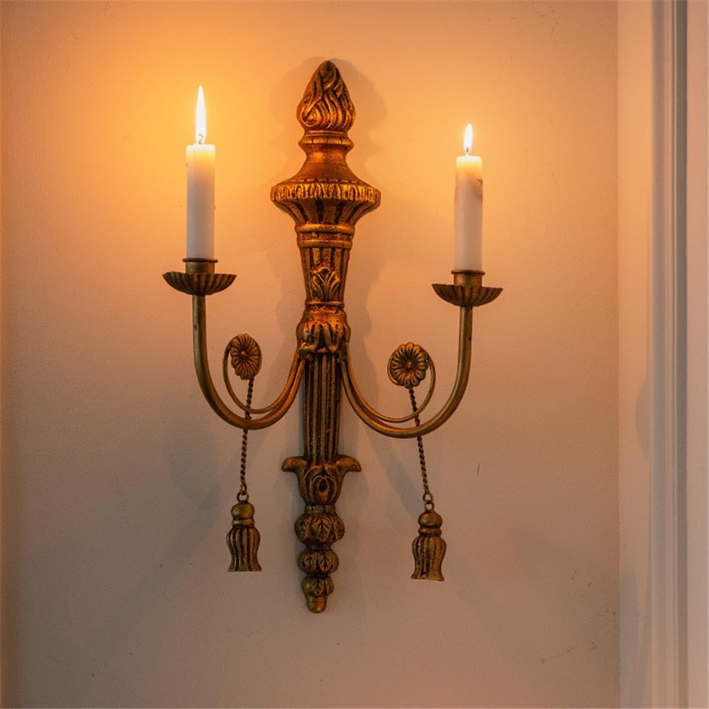 Candelabros de Mesa Candelabro de Hierro Antiguo Lujo con decoración Pared Retro for el hogar y la Sala Estar Estilo rústico