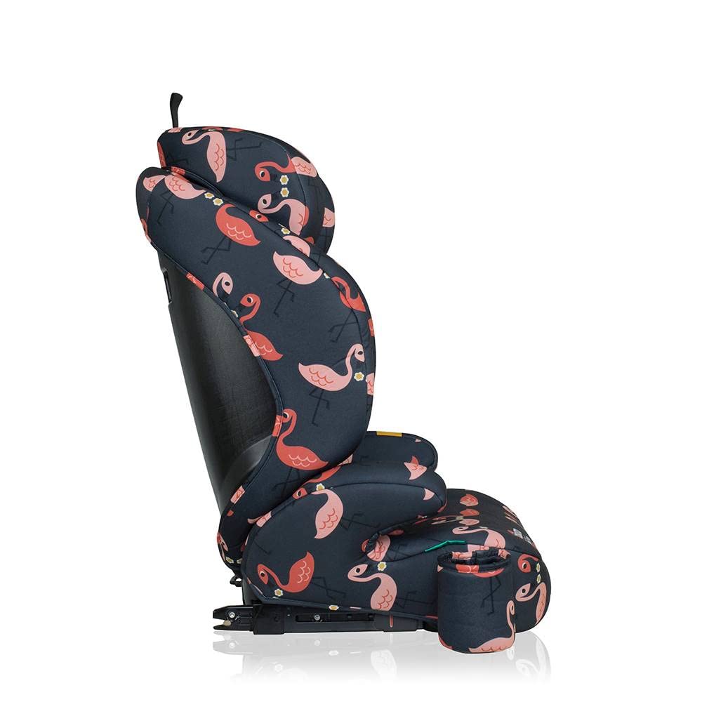 Cosatto Ninja 2 i-Size Hochlehnen-Sitzerhöhung 100-150cm (Pretty Flamingo) | ISOFIX oder Fahrzeuggurt Einbau mit Seitenaufprallschutz, Memory-Schaum und waschbaren Bezügen.