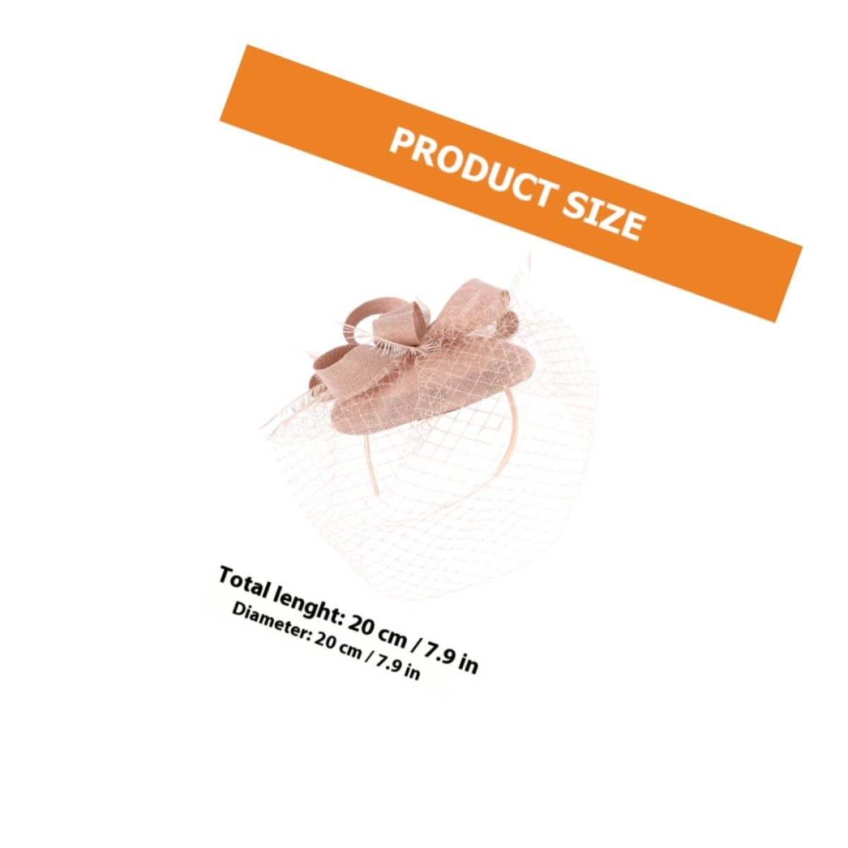 VILLCASE Fascia per Chioma Fascinator in Rete Rosa Cipria, Copricapo da Festa del tè e Banchetto Elegante, Accessorio Leggero e Resistente per Cerimonie e Serate Speciali