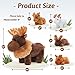 OUOZZZ Moose Stuffed Animal Plush Set – 14.5″ Large Mama Moose with 4 Baby Calves – Soft Reindeer, Elk & Deer Toy for Toddlers & Kids