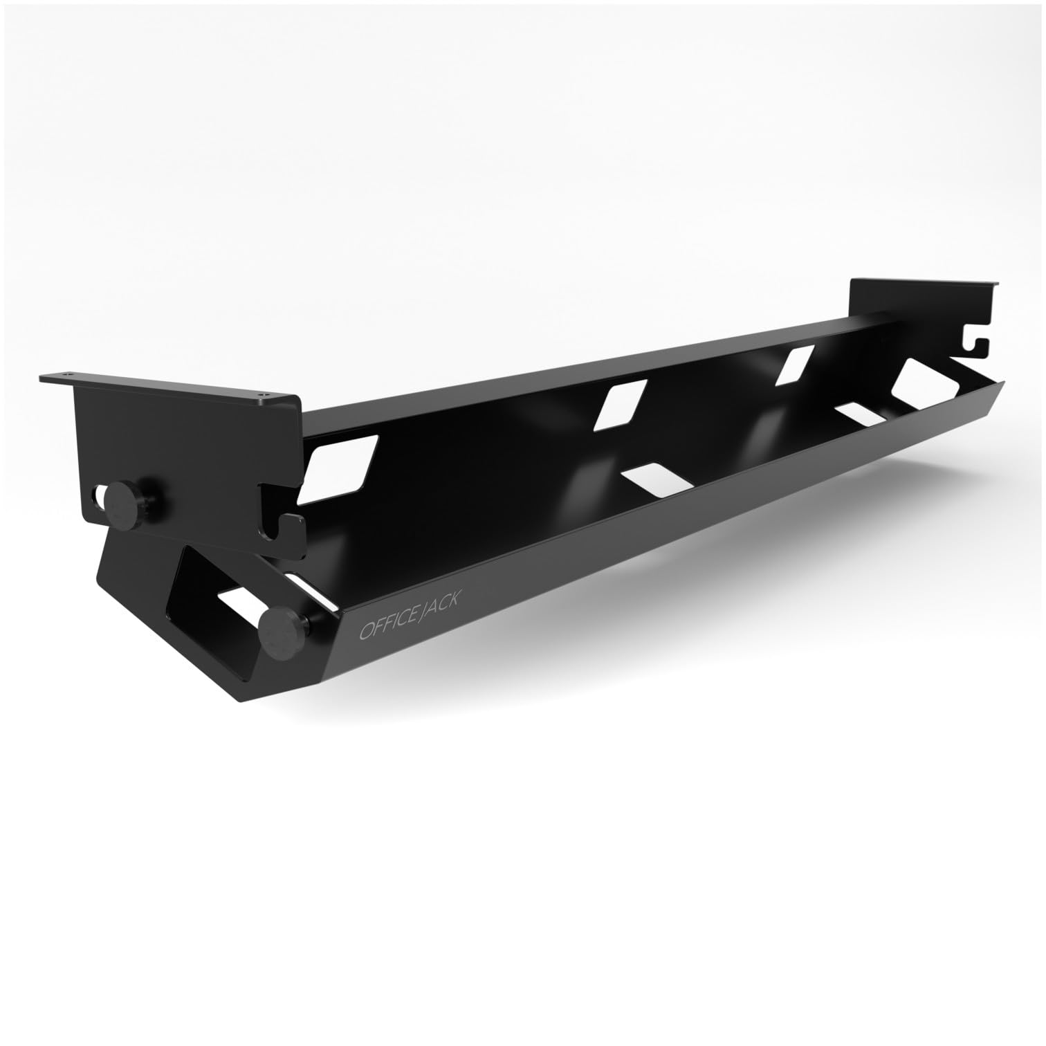 Kabelwanne abklappbar Kabelkanal Kabelmanagement am Schreibtisch gegen den Kabelsalat - Schwarz Metall 105 cm