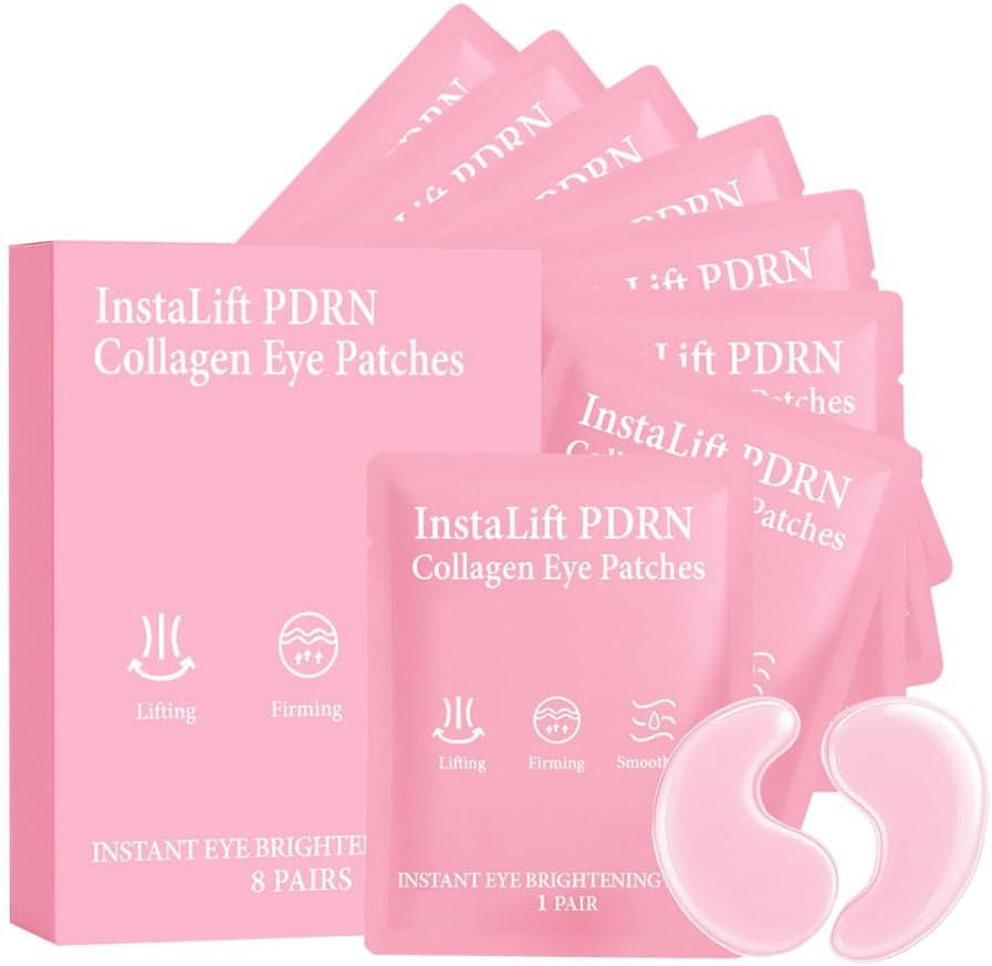 Instalift Pdrn & Collagen Eye Patches, parches de colágeno para ojos hinchados y ojeras, máscara de ojos para todo tipo de piel (1 caja)
