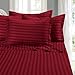 1500 Thread Count Egyptian Quality STRIPE 4 Piece Wrinkle Resistant Luxurious Sheet Set, Queen, Burgundy