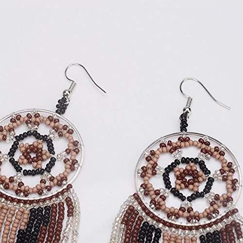 Tarsus Dream Catcher Bead Earrings Dangle for Women "Japan Seed Bead" Girls Hypoallergenic Beaded Native American3