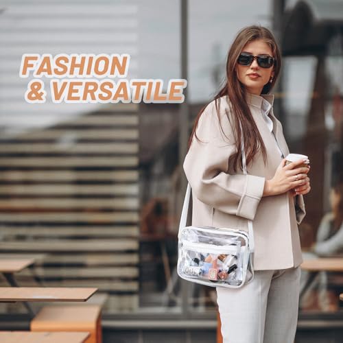 Image of BORMELUN Women's See Through Messenger Bag Clear Stadium Work Crossbody Shoulder Purse