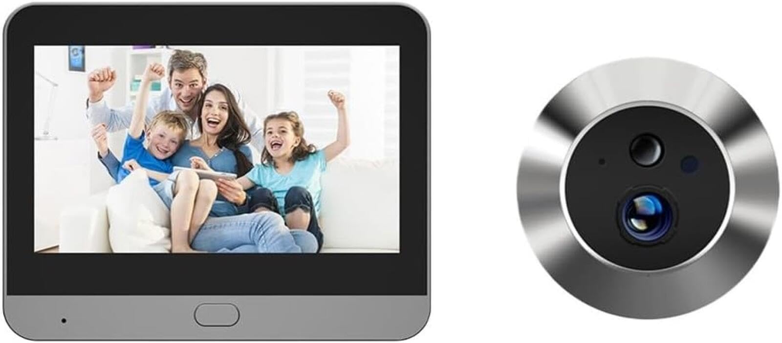 ChicBosom Cámara mirilla inteligente 1080P con LCD de 4.3 pulgadas, visor de puerta WiFi con detección de movimiento, audio bidireccional y batería de 5000 mAh, gran angular de 120° para apartamentos